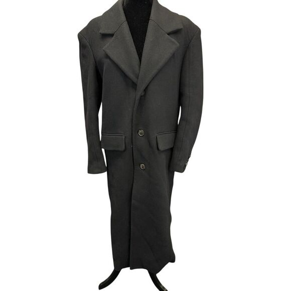 Zara x Ader Error Oversize Wool Blend Coat Black XS Unisex Rare Collab - Picture 4 of 16